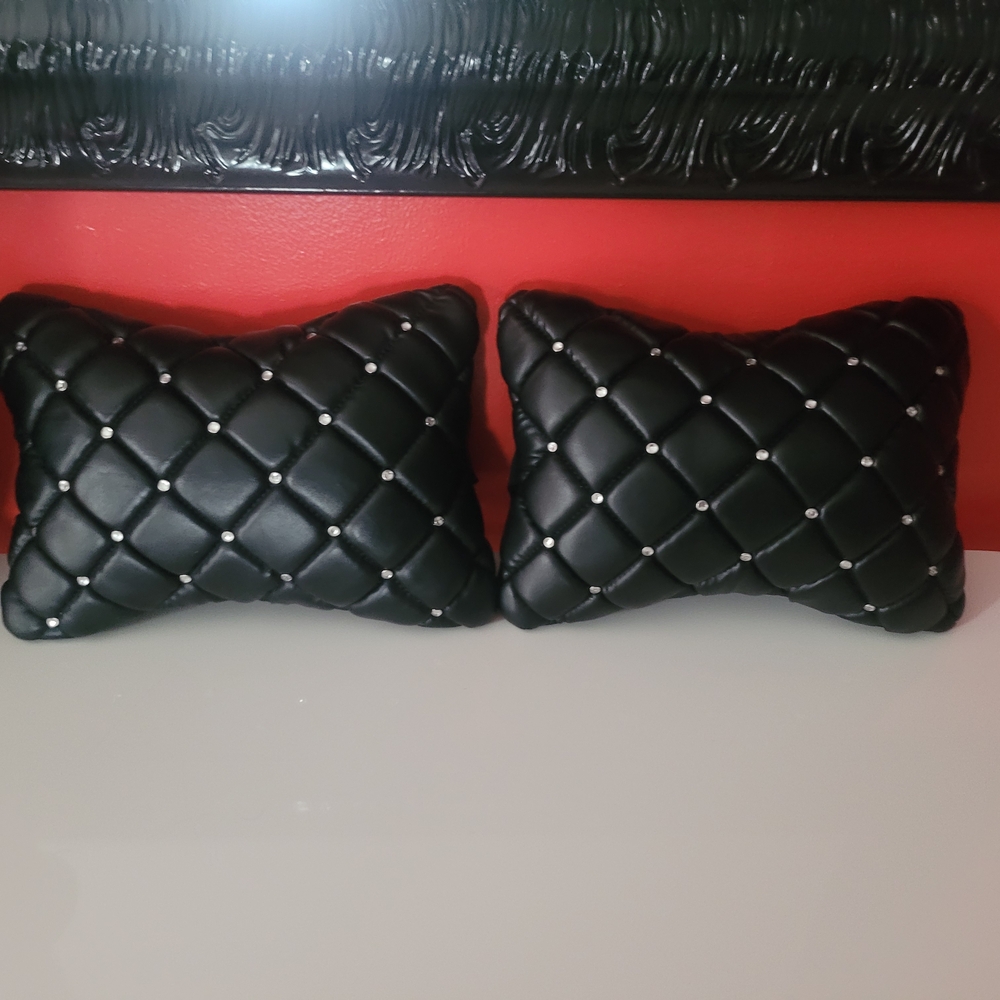 Black Quilted Decorative Pillows